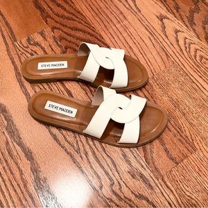 Steve Madden white sandals, size 6.5 new